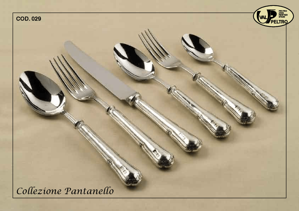 Italian Flatware in Pewter, Pantanello by Valpeltro